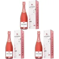 Taittinger Prestige Rosé Brut Champagner, (1 x 0,75 l) (Packung mit 3)
