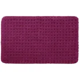 PANA® Flauschiger Badvorleger (50 x 80 cm) • Badezimmerteppich aus weichen Mikrofasern • Rutschfester & waschbarer Badteppich • Badematte • Duschvorleger • Farbe: Beere