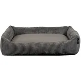 Rohrschneider Tierbett Cordstoff breit 100 x 65 cm grau