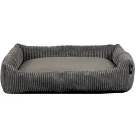Rohrschneider Tierbett Cordstoff breit 100 x 65 cm grau