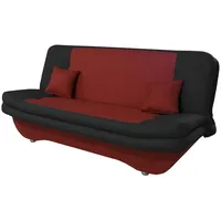 Fun Möbel Klick-klack-Sofa Schlafsofa KANDY in Stoff Rot-Schwarz -