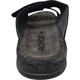 ROHDE Herren Pantoletten Clogs Leder Klettverschluss Alassio 6240, Größe:46 EU, Farbe:Schwarz