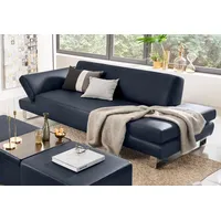 2-Sitzer W.SCHILLIG "taboo", blau (blau z59), B:202cm H:76cm T:91cm, Longlife Xtra-Leder Z59: Glattleder mit modischer Prägung. Hautstärke 0, 9 - 1, 1 mm, Sofas, mit Normaltiefe, inklusive Armlehnenverstellung, mit Kontrastnaht