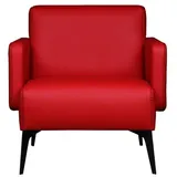 JVmoebel Sessel 75 x 76 x 73 cm Rot Kunstleder