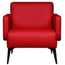 JVmoebel Sessel 75 x 76 x 73 cm Rot Kunstleder