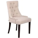 CLP Esszimmerstuhl Aberdeen Stoff, Kautschukholz-Gestell, gepolstert beige