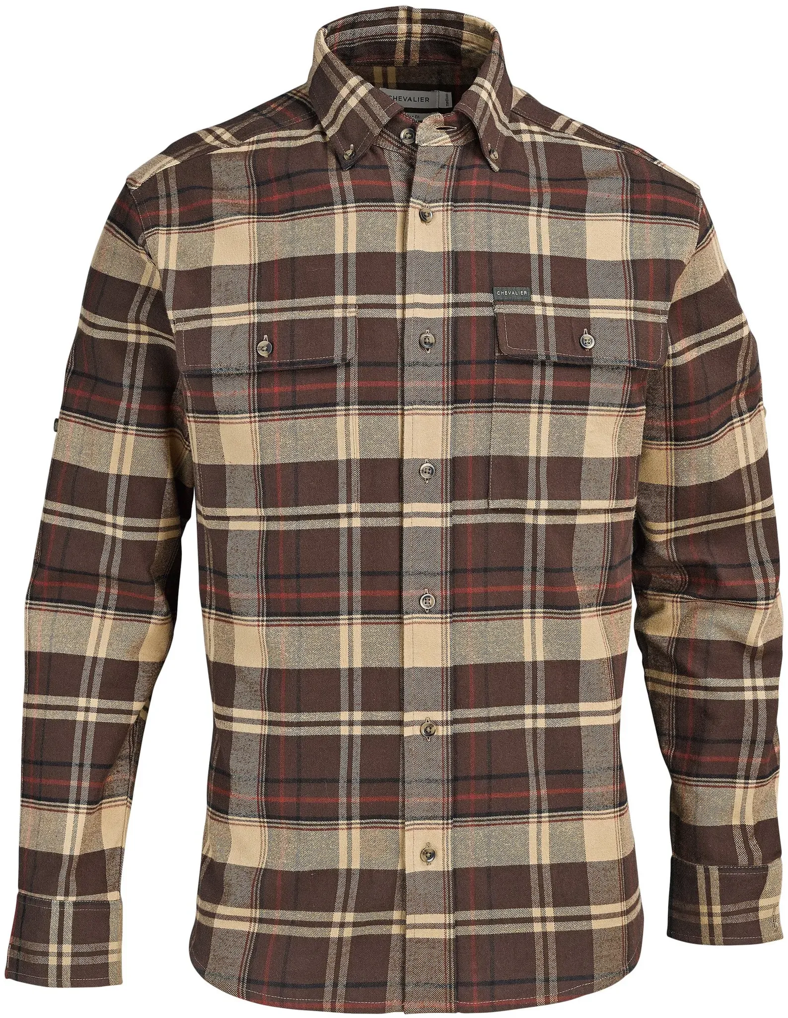 Chevalier Langarmhemd Heron Flannel, evergreen checked, M