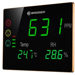 BRESSER CO2-Messgerät Smile XXL mit CO2-Ampel und extragroßem LED-Display