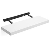 VASAGLE Wandregal, Wandboard für Bücher, Bilder, Deko, Schweberegal, 60 x 20 x 3,8 cm Büroregal, MDF, für Wohnzimmer, Küche, Flur, Schlafzimmer, Badezimmer, weiß