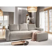 Masseno Ecksofa POTARO mit Schlaffunktion L-Form, Sofa mit Bettkasten, Wohnzimmersofa, Couch, Soffa, Bettsofa, Couchgarnitur- Creme, POSO 100 - Creme