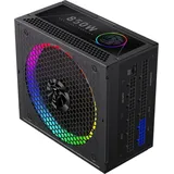 gamemax RGB 850G Netzteil PC 850W Vollmodulares, 80 Plus Gold, LLC + DC‐DC, ARGB Sync, Japanische Kondensatoren, 140mm ARGB FDB Lüfter, 9 Schutzfunktionen, 10 Jahre Garantie, Schwarz