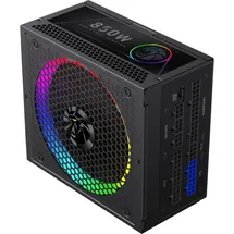 gamemax RGB 850G Netzteil PC 850W Vollmodulares, 80 Plus Gold, LLC + DC‐DC, ARGB Sync, Japanische Kondensatoren, 140mm ARGB FDB Lüfter, 9 Schutzfunktionen, 10 Jahre Garantie, Schwarz