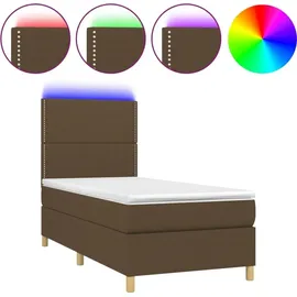 vidaXL Boxspringbett 100 x 200 cm Dunkelbraun