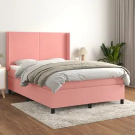 vidaXL Boxspringbett 140 x 200 cm Rosa