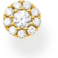 Thomas Sabo Damen Einzel Ohrstecker weiße Steine gold, 925 Sterlingsilber