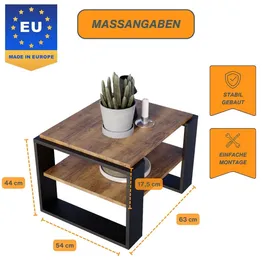 raumhirsch furniture Kaja63 Schwarz Nussbaum 63 x 42 cm