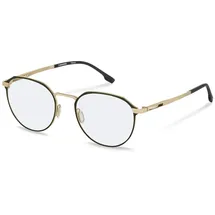 Rodenstock ROUNDED Titan Brillen in Black, Gold für Unisex, Brille mit Sehstärke, optional mit Sonnenbrillen tönung oder Blaulichtfilter (Modell R7150)
