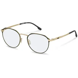 Rodenstock ROUNDED Titan Brillen in Black, Gold für Unisex, Brille mit Sehstärke, optional mit Sonnenbrillen tönung oder Blaulichtfilter (Modell R7150)