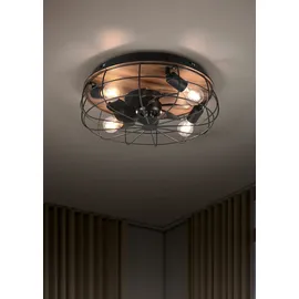 Trio Trondheim 48,5 cm Deckenventilator schwarz inkl. Fernbedienung R61105032