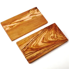 dasolivenholzbrett 2er Set Frühstücksbrett rechteckig 25cm