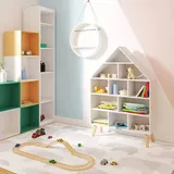 Woltu Kinderregal Hausform 5 Ebenen weiß
