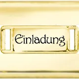 Brunnen Deko-Schnalle Einladung gold 10St