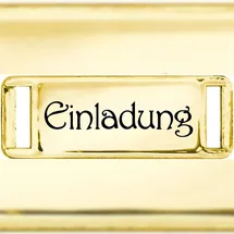 Brunnen Deko-Schnalle Einladung gold 10St