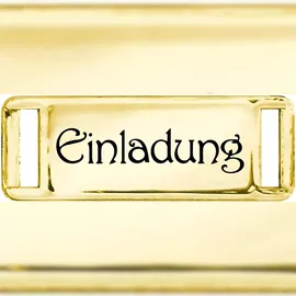 Brunnen Deko-Schnalle Einladung gold 10St
