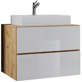 VCM Lendas XL 5-tlg. honig-eiche/weiß Waschbecken 60 cm