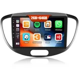 2G+64G CAMECHO Android 13 Autoradio mit Navi für Hyundai i10 (2007-2013),Doppel Din Autoradio mit Carplay Android Auto,9 Zoll Bildschirm Bluetooth RDS/FM MirrorLink+Rückfahrkamera