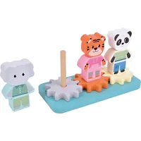 Small Foot Company small Foot Stapelspiel mit Zahnrad Jungle Friends
