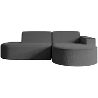 Altdecor Ecksofa Grau, Textil, 3-Sitzer, L-Form Corner Sofa Bett