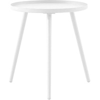 Esstisch, runder Küchen-Esstisch aus Holz, Hochglanz, modern, 50 x 57 cm, Tisch für Wohnzimmer, Esszimmer, Weiß