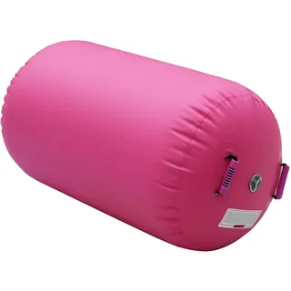 Air Roll Aufblasbare Air Barrel, Air Rolle Turnen Airtrack Rolle Gymnastik Roller Barrel Gym Luft Rollen für Gymnastikmatte Tumbling Matte Yoga Trainingsmatte (Rosa, 120 x 75 cm)