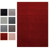 Teppich Wohnzimmer Teppich Kurzflor Unifarbendes Design, Bailena, Rechteckig, Höhe: 11 mm, Gabbeh-Optik Moderner Schlafzimmerteppich Einfarbig rot