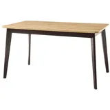 Lomadox Esszimmertisch Ausziehbar Tirol-61 Skandinavisches Design In Eiche Artisan Mit Schwarz, B/h/t Ca. 140-180/80/75cm