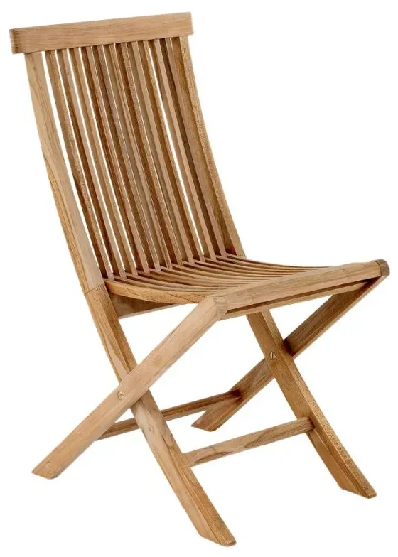 Gartenstuhl Turin aus Teakholz, klassisch, ohne Armlehne, natur, für Outdoor