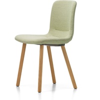Vitra - HAL Soft Wood Stuhl, Eiche Natur, Dumet zartblau/chartreuse, Filzgleiter
