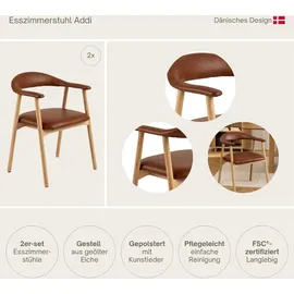 Actona Armlehnstuhl Kunstleder braun 2er Set
