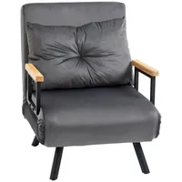 Homcom Sessel mit Sitzkissen grau 63L x 73B x