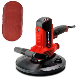 Einhell TC-DWS 225 1220 W, Schleifteller mit Bürstenkranz, integrierte Staubabsaugung, inkl. 6x - rot/schwarz, Watt