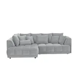 Switch Eckcouch Mikrofaser 3-Sitzer Grau
