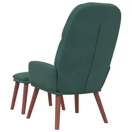 vidaXL Relaxsessel mit Hocker 69 x 95,5 x 69 cm Dunkelgrün Samt