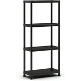 KETER Lagerregal Kunststoff 60 x 30 x 135 cm schwarz 4 Fachböden