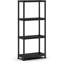 Curver Lagerregal Kunststoff 60 x 30 x 135 cm schwarz 4 Fachböden