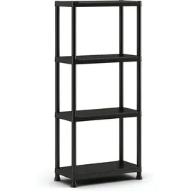 Curver Lagerregal Kunststoff 60 x 30 x 135 cm schwarz 4 Fachböden