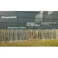 Staketenzaun 60cm x 10m / 3-4cm Lattenabstand Gartenzaun Zaunlatte Holzzaun Zaun Haselnussvollholz - Naturbelassen