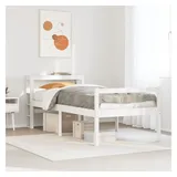 vidaXL Seniorenbett mit Kopfteil ohne Matratze Weiß 90x190 cm