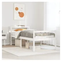 vidaXL Seniorenbett mit Kopfteil ohne Matratze Weiß 90x190 cm