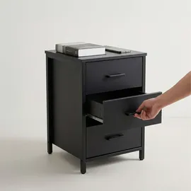 Relaxdays Nachtschrank 3 Schubladen 60 x 40 x 40 cm Schwarz